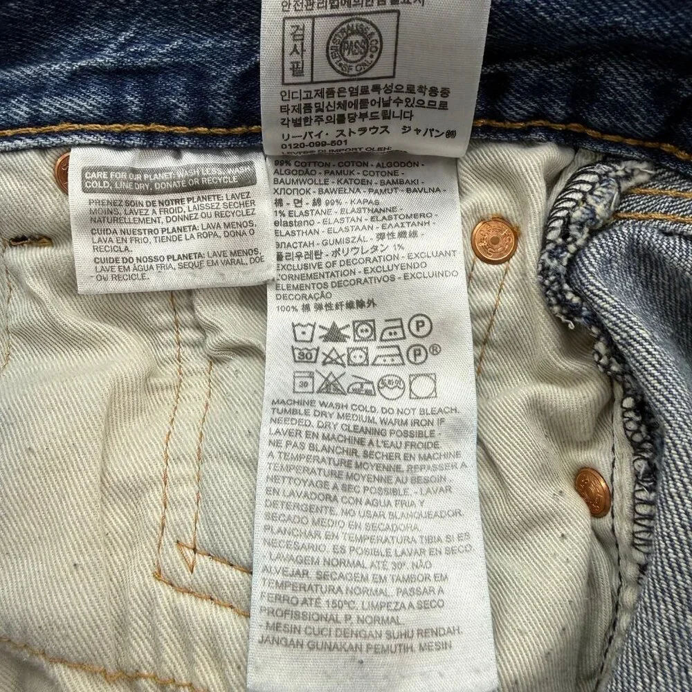 Levis Mens Premium 501 93’ Jeans Straight Cotton Capital E Button Fly Size 30x32